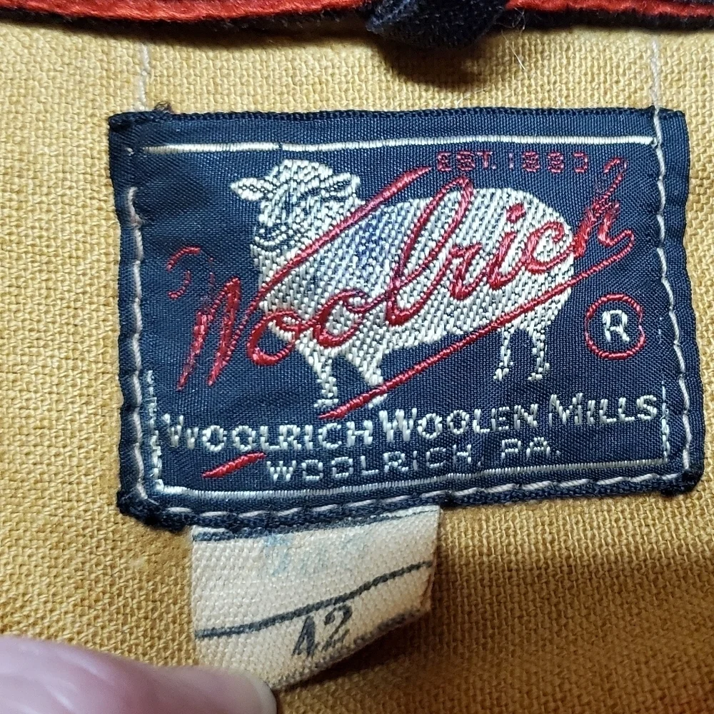 40s-50s Vintage Woolrich Woolen Mills Mackinaw Red Plaid Wool Hunting Jacket 42 - Picture 15 of 16